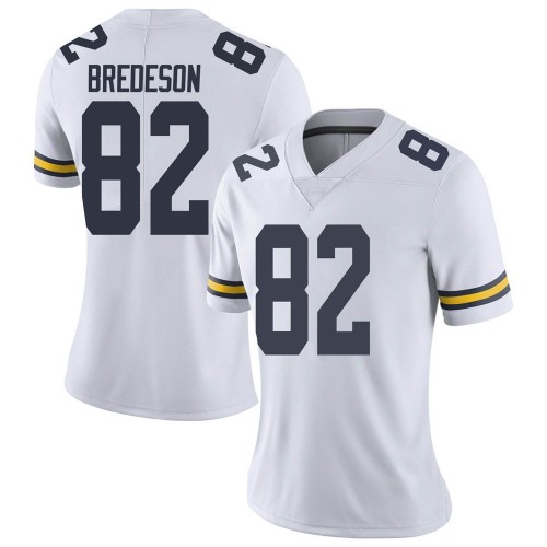 Max Bredeson Michigan Wolverines Women's NCAA #82 White Limited Brand Jordan College Stitched Football Jersey HXA2254CR